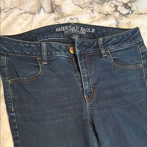 American Eagle Outfitters High Rise Dark Blue Jeans super stretch size 10 reg